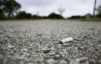cigarette butt on the ground